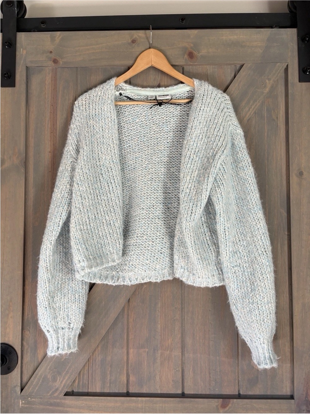 Noisy May Blue Open Knit Cardigan Sweater